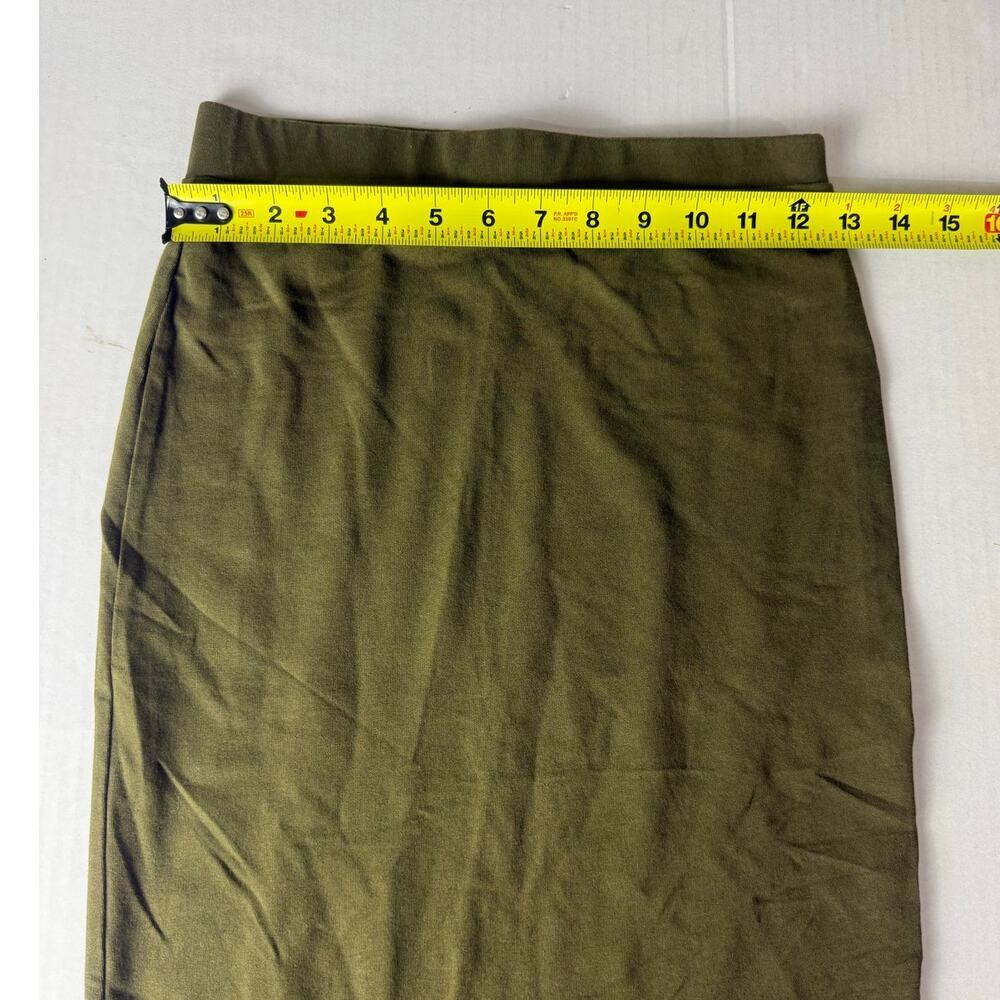 Forever 21 Women's Olive Green Slit Hem Stretch Skirt S - Picture 3 of 6